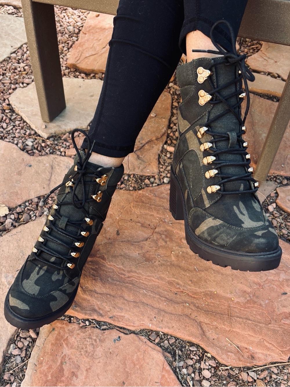 Combat Camo Lace Up Boots Size 5.5 NWOT